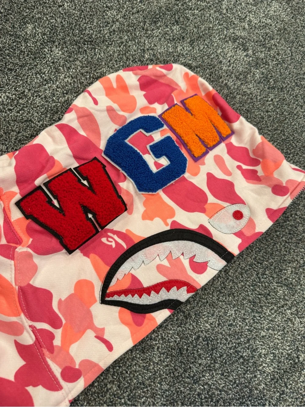 Bape Pink Coral Camo Shark Zip-Up Hoodie